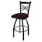 Holland Bar Stool Co 30" Swivel Bar Stool, Black Wrinkle, Canter Bordeaux Seat 82030BW005 - alternate 1